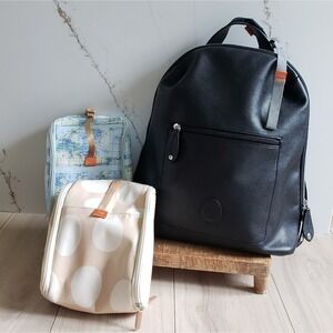 PacaPod Diaper Bag Backpack Womens Large Black Leather Travel Organizer Pods